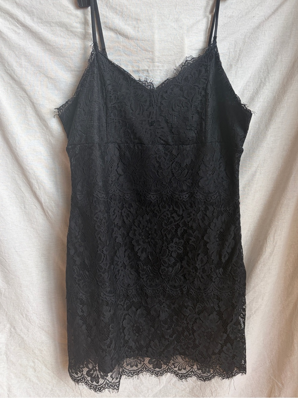 Forever 21 Black Floral Lace Slip Dress
